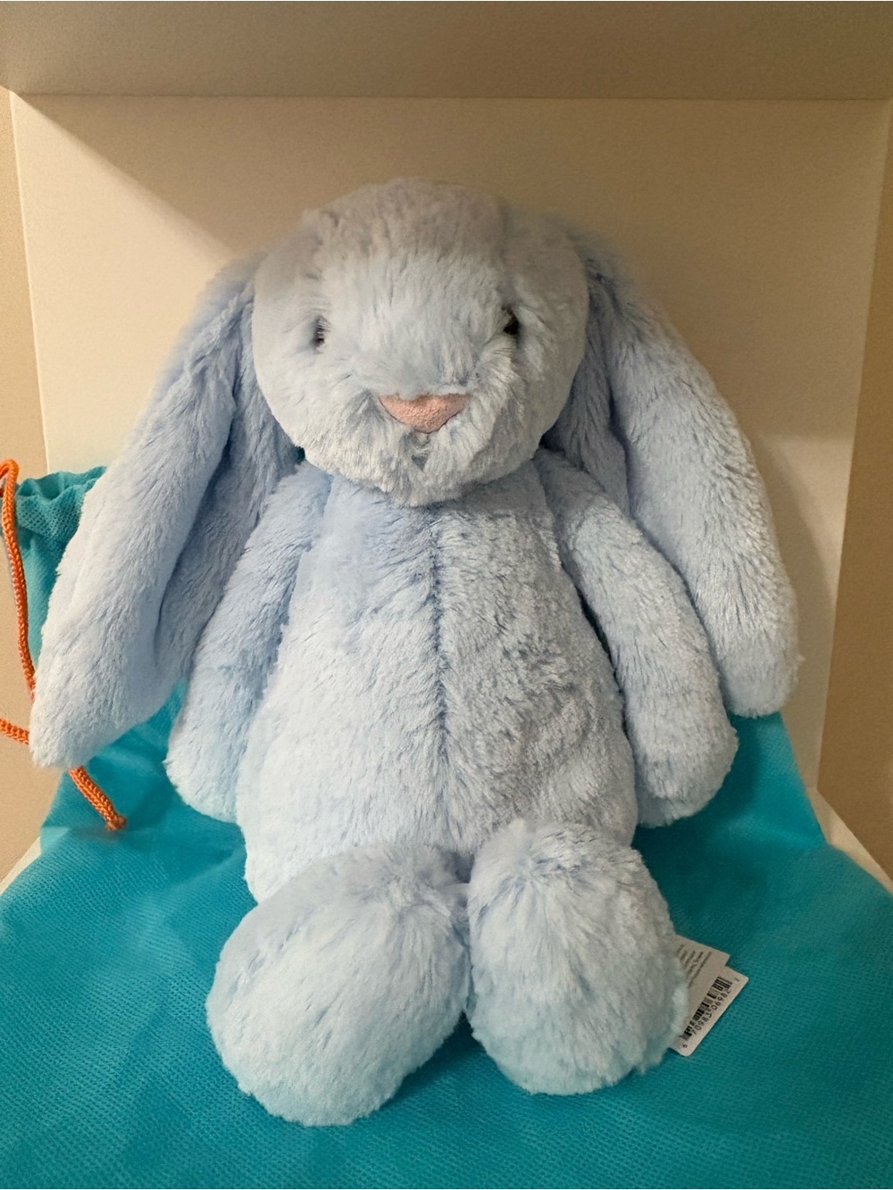 Jellycat Bashful blue bunny. HTF, sold out.Bag,care instructions & tag protector